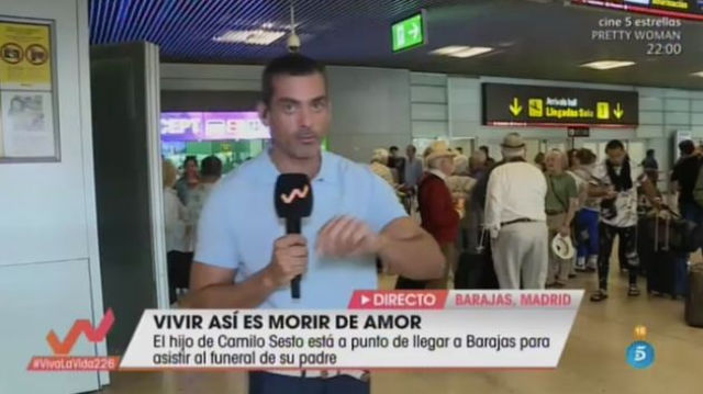 Viva la vida manda un equipo al aeropuerto para esperar al hijo de Camilo Sesto